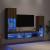 Dulap TV  cu lumini LED Stejar artizanal 40.5x30x102 cm, Dulapuri TV  cu lumini LED 2 bucăți Stejar artizanal 80x30x30 cm GartenMobel Dekor