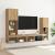 Dulap TV  cu lumini LED Stejar artizanal 40.5x30x102 cm, Dulapuri TV  cu lumini LED 2 bucăți Stejar artizanal 80x30x30 cm GartenMobel Dekor