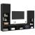 Dulap TV  Stejar Negru 30.5x30x102 cm Lemn Ingineresc, Dulap TV  cu Lumini LED Stejar Negru 40.5x30x102 cm, Dulapuri TV  cu Lumini LED 2 buc Stejar Negru 80x30x30 cm GartenMobel Dekor