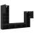 Dulap TV  Stejar Negru 30.5x30x102 cm Lemn Ingineresc, Dulap TV  cu Lumini LED Stejar Negru 40.5x30x102 cm, Dulapuri TV  cu Lumini LED 2 buc Stejar Negru 80x30x30 cm GartenMobel Dekor