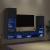 Dulap TV  Stejar Negru 30.5x30x102 cm Lemn Ingineresc, Dulap TV  cu Lumini LED Stejar Negru 40.5x30x102 cm, Dulapuri TV  cu Lumini LED 2 buc Stejar Negru 80x30x30 cm GartenMobel Dekor