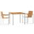 Set de mese pentru grădină  3 piese din lemn masiv de acacia, Masă de dining exterioară  90x90x74.5 cm din lemn masiv de acacia GartenMobel Dekor