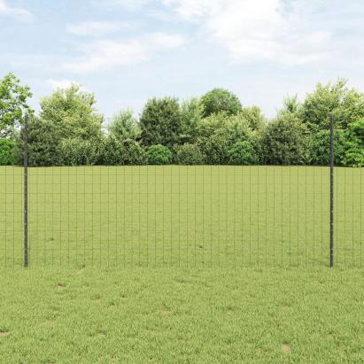 Euro Fence cu 10 posturi U Gri 1,2x10 m Oțel GartenMobel Dekor