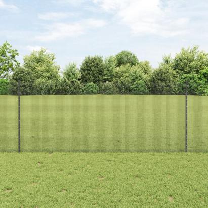 Set Gard din Plasă de Găină Set de 2 Gri Metal Gard de 10 x 1 m GartenMobel Dekor