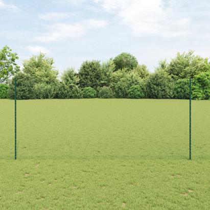 Stâlpi de Gard  11 pcs U-Channel Verde 140 cm Oțel, Gard Hexagon  Verde 1.4x25 m Oțel GartenMobel Dekor