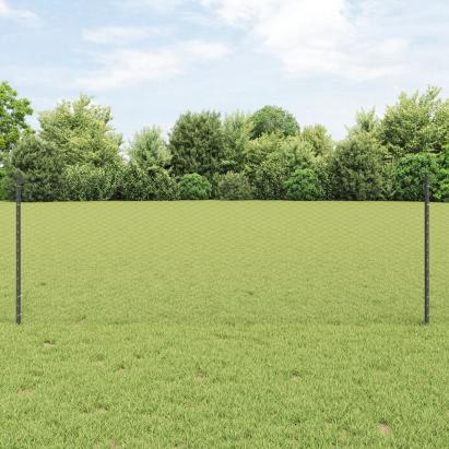 Stâlpi Gard  11 buc U-Channel Gri 80 cm Oțel, Gard Hexagonal  Gri 0.8x50 m Oțel GartenMobel Dekor