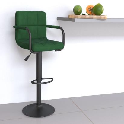 Scaun de bar, verde închis, catifea GartenMobel Dekor
