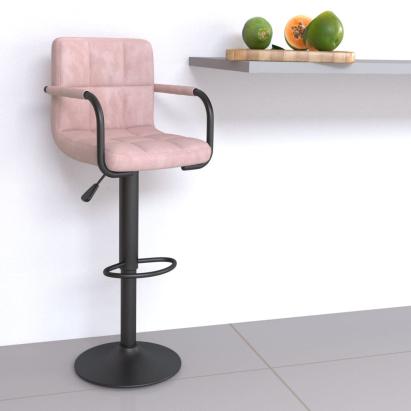 Scaun de bar, roz, catifea GartenMobel Dekor