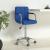 Scaun de birou pivotant, albastru, material textil GartenMobel Dekor