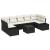 Set de sofa de grădină de 8 piese cu perne negre din poliratan GartenMobel Dekor