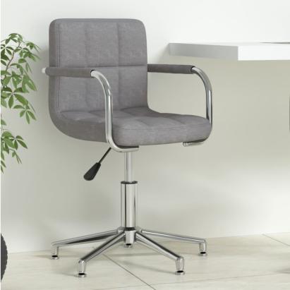 Scaun de birou pivotant, gri deschis, material textil GartenMobel Dekor