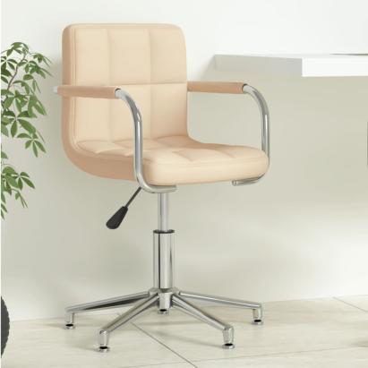 Scaun de birou pivotant, crem, material textil GartenMobel Dekor