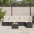Set canapea de grădină 7 piese cu perne Black Poly Rattan Acacia GartenMobel Dekor