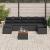 Set de canapea de grădină  cu 8 piese cu perne negre din poliratan de acacia, Canapea de grădină  cu 2 locuri cu perne negre din poliratan GartenMobel Dekor