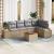 Set de 6 piese Canapele Grădină cu Perne Bej Ratan Poli Acacia GartenMobel Dekor