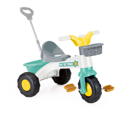 Prima mea tricicleta cu maner - Pastel PlayLearn Toys