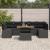 Set Dining 8 Piese Perne Negru Poliratan Acacia GartenMobel Dekor