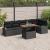 Set Masa Grădină 7 Piese cu Perne Ratan Negru Acacia GartenMobel Dekor