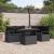 Set de Canapie Grădină 6 Piese cu Pernă Ratan Negru Polimer Acacia, Canapea Grădină pentru 2 Persoane cu Pernă Ratan Negru Polimer GartenMobel Dekor