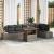 Set de Băcănie de 7 Piese cu Perne Gri Poliratan Acacia GartenMobel Dekor