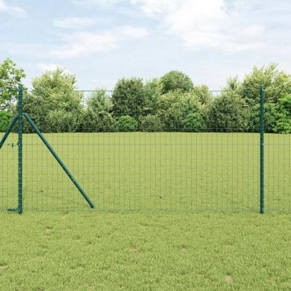 Euro Fence cu 7 Stâlpi 1.2x10 m Oțel Galvanizat Verde GartenMobel Dekor