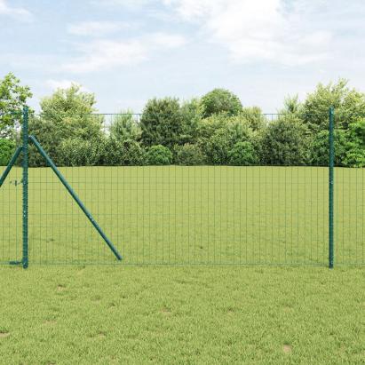 VidaXL Gard Euro cu 7 Posturi 1x10 m Oțel Galvanizat Verde GartenMobel Dekor