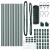 Euro Fence cu 13 stâlpi 0.6x25 m Oțel galvanizat Verde GartenMobel Dekor
