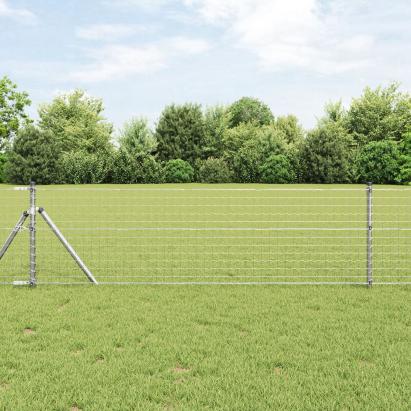 Euro Fence cu 13 stâlpi 0.8x25 m Oțel galvanizat GartenMobel Dekor