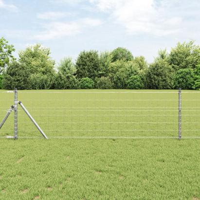 Gard Euro cu 13 Poste 0.6x25 m Oțel Galvanizat GartenMobel Dekor
