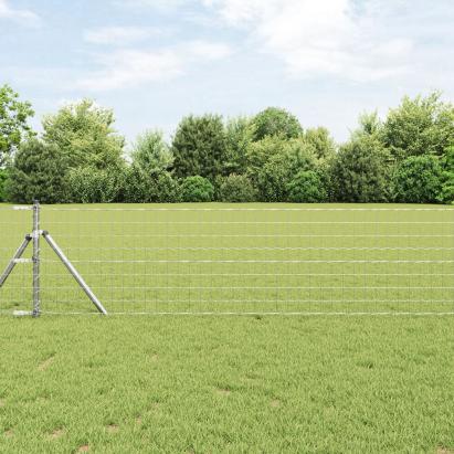 Gard Euro cu 13 stâlpi 0.4x25 m Oțel galvanizat GartenMobel Dekor
