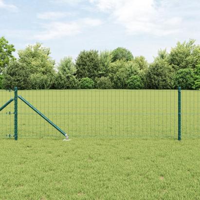 Euro Fence cu 7 țevi spike 0.4x10 m Oțel galvanizat Verde GartenMobel Dekor