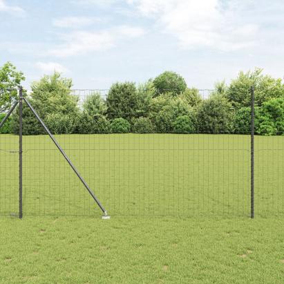 Euro Fence cu 7 țepi de sprijin 1.6x10 m Oțel galvanizat Gri GartenMobel Dekor