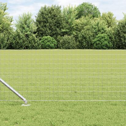 Gard Euro cu 7 stâlpi cu vârfuri 0.8x10 m Oțel galvanizat GartenMobel Dekor