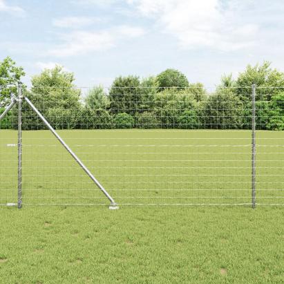 Împrejmuire Euro cu 13 suporturi cu vârf 1.2x25 m Oțel galvanizat GartenMobel Dekor