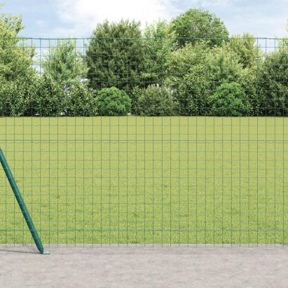 Gard Euro cu 7 Stâlpi Flanșați 1,2x10 m Oțel Galvanizat GartenMobel Dekor