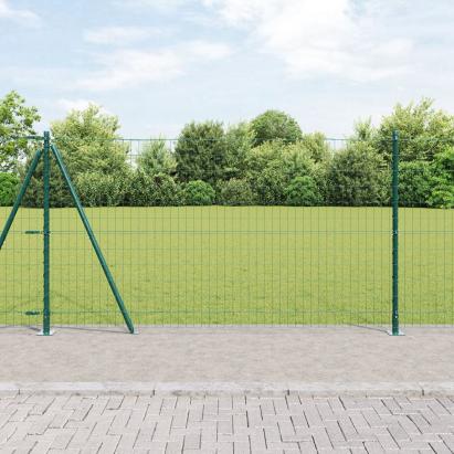 VidaXL Euro Fence cu 7 Stâlpi Flanșați 1.2x10 m Oțel Galvanizat GartenMobel Dekor