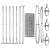 Euro Fence cu 7 stâlpi flangați 0.6x10 m Oțel galvanizat GartenMobel Dekor