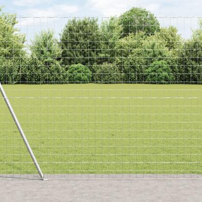 Gard Euro cu 7 stâlpi flanșați 1,4x10 m Oțel galvanizat GartenMobel Dekor