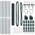 Set de stâlpi de gard Set de 2 Verde Metal 10 x 1 m Rezistent GartenMobel Dekor