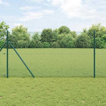 Set de stâlpi de gard Set de 2 Verde Metal 10 x 1 m Rezistent GartenMobel Dekor