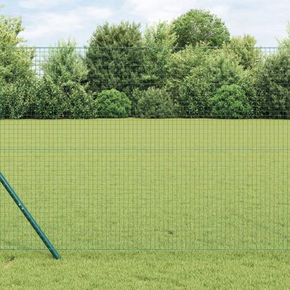 Set de stâlpi pentru gard Set de 2 Verde Plasă metalică 10 x 1 m GartenMobel Dekor