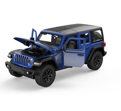 MASINUTA METALICA JEEP WRANGLER RUBICON 4XE ALBASTRU SCARA 1 LA 24 SuperHeroes ToysZone