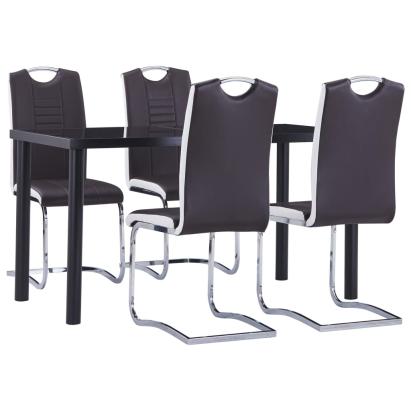 Set mobilier de bucătărie, 5 piese, maro, piele ecologică GartenMobel Dekor