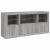 Servantă cu lumini LED, gri sonoma, 142,5x37x67 cm GartenMobel Dekor