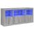 Servantă cu lumini LED, gri sonoma, 142,5x37x67 cm GartenMobel Dekor