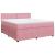 Pat box spring cu saltea, roz, 180x200 cm, catifea GartenMobel Dekor