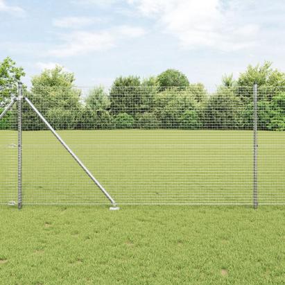 Gard cu Sârmă Sudată cu 13 Posturi Spike 1.2x25 m din Oțel Galvanizat GartenMobel Dekor