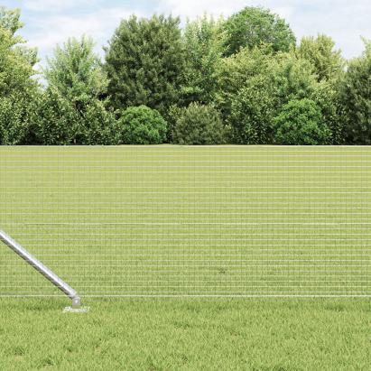 Gard din Plasă Sudată cu 13 Stâlpi cu Vârfuri 0.4x100 m Oțel Galvanizat GartenMobel Dekor