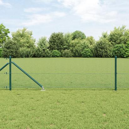 Gard din Sârmă Sudată cu 7 Țăruși Verde 0.6x10 m Oțel GartenMobel Dekor