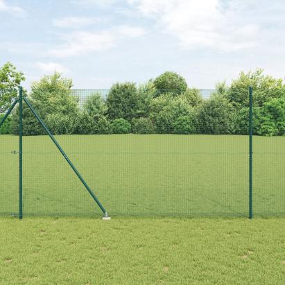 Gard din sârmă sudată cu 7 stâlpi spike Verde 1.6x10 m Oțel GartenMobel Dekor